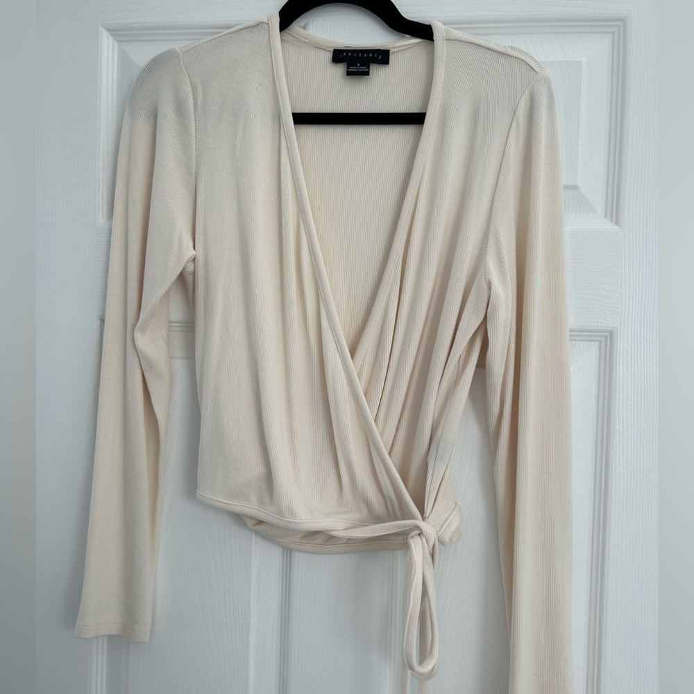 Sanctuary Cream Wrap Blouse